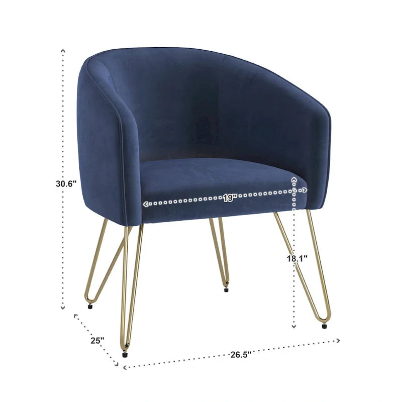 Bette Velvet Accent Chair with Gold Finish by iNSPIRE Q Bold 3