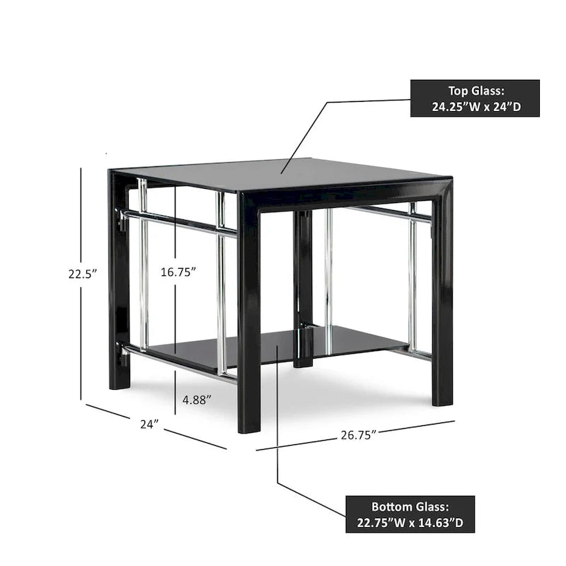 Jackie Black Accent Side Table 6