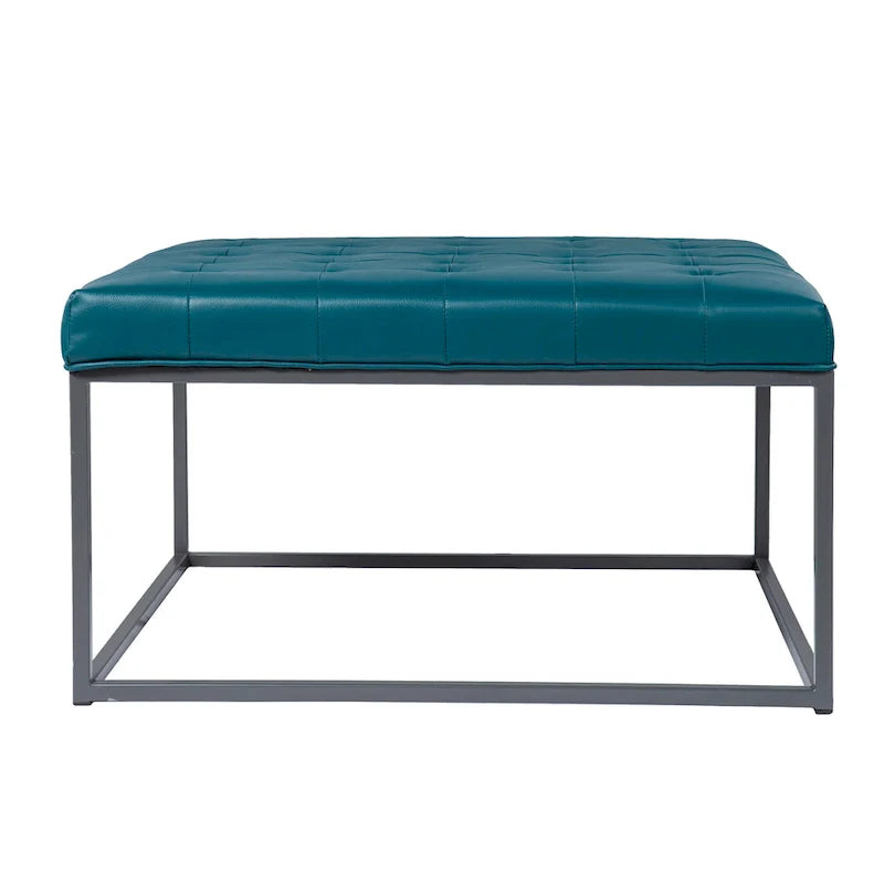 SEI Furniture Healy Tufted Ottoman in Faux Leather 4