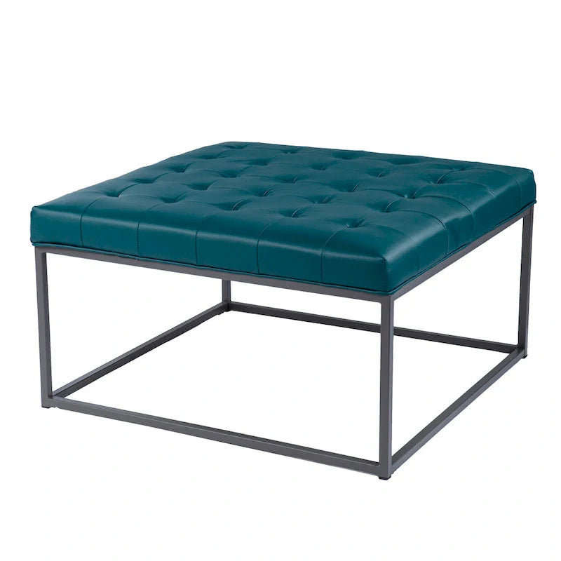 SEI Furniture Healy Tufted Ottoman in Faux Leather 5