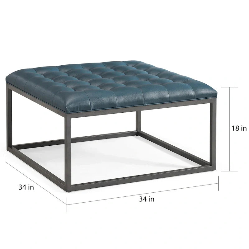 SEI Furniture Healy Tufted Ottoman in Faux Leather 6