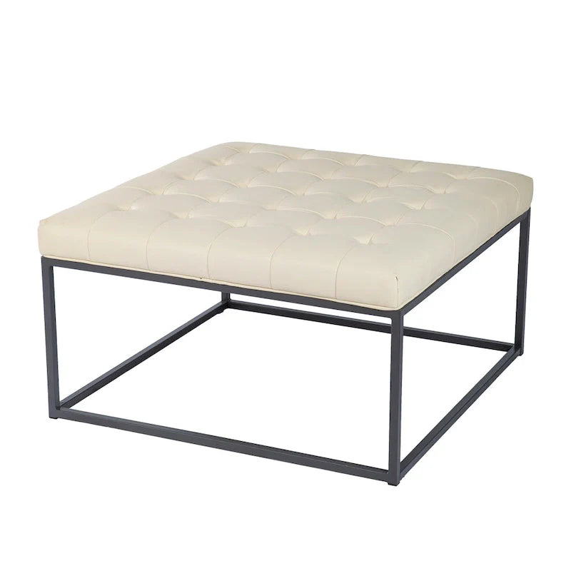 SEI Furniture Healy Tufted Ottoman in Faux Leather 10