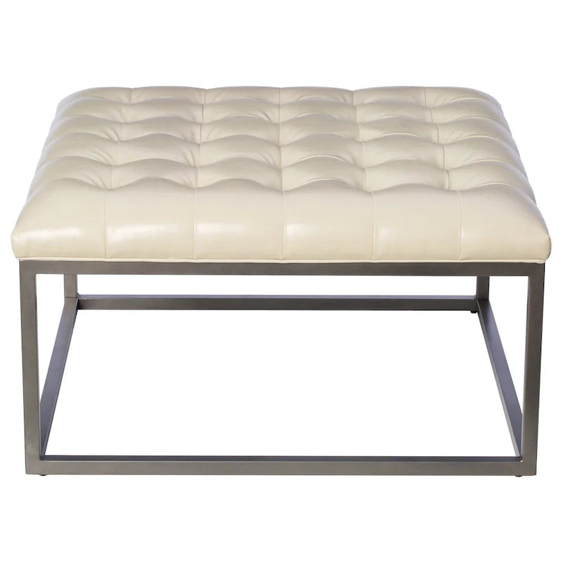 SEI Furniture Healy Tufted Ottoman in Faux Leather 11