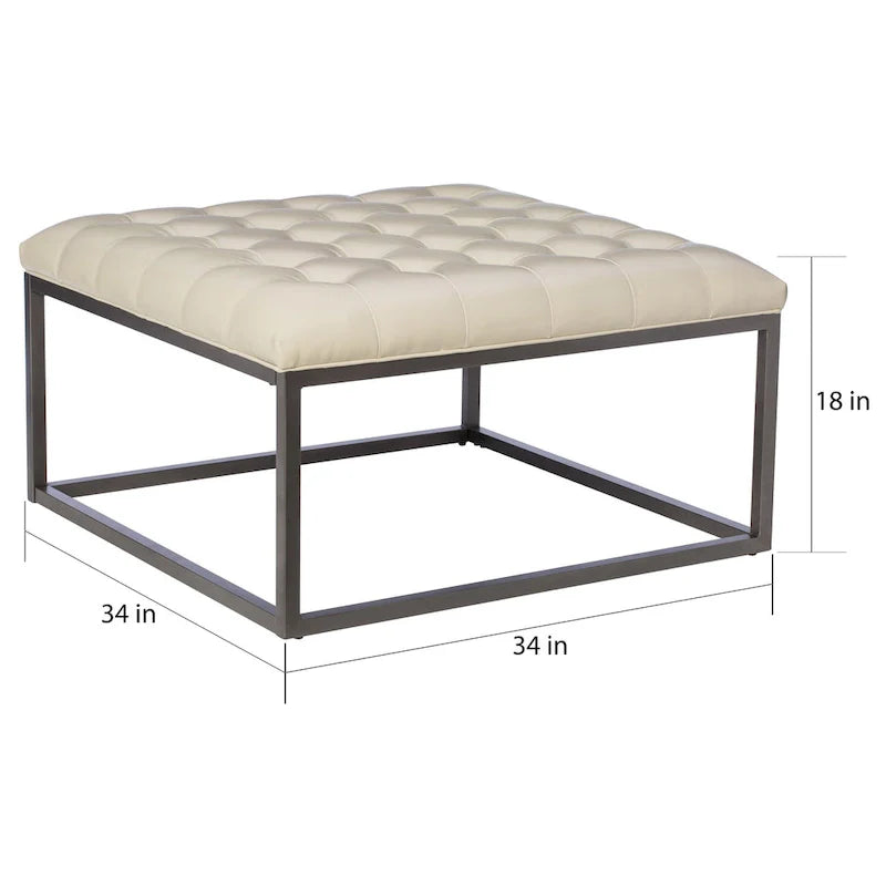 SEI Furniture Healy Tufted Ottoman in Faux Leather 12