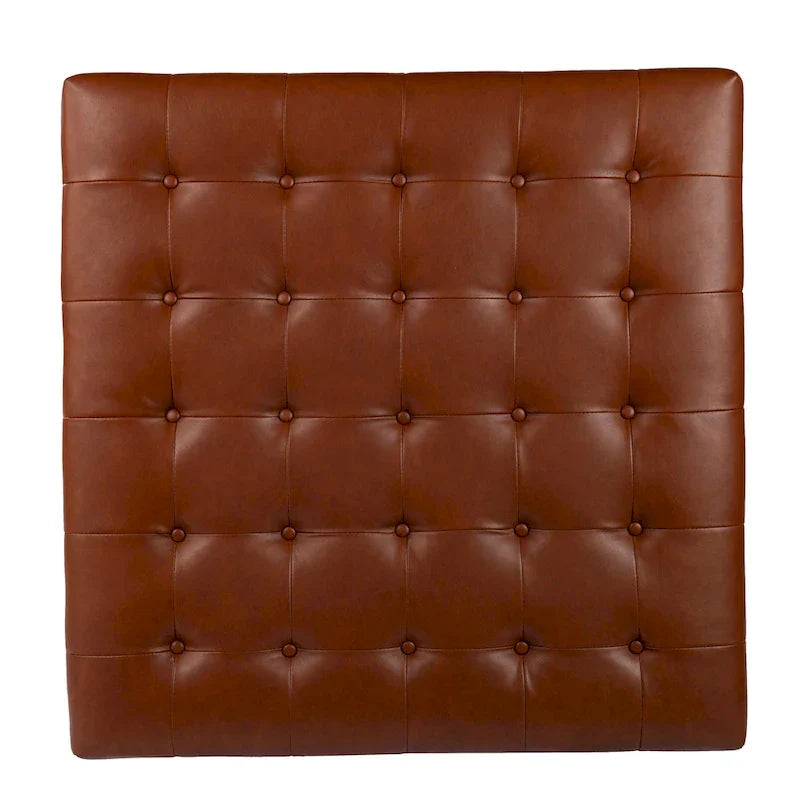 SEI Furniture Healy Tufted Ottoman in Faux Leather 17