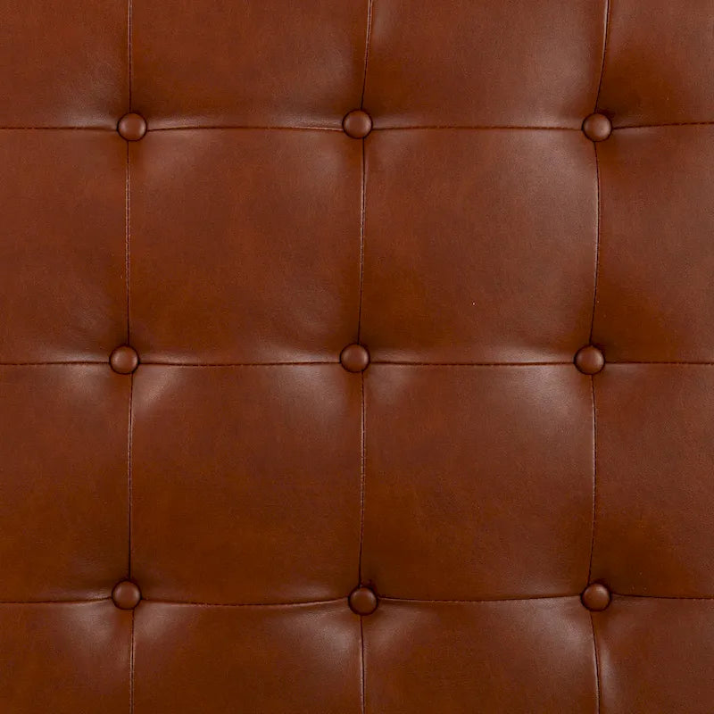 SEI Furniture Healy Tufted Ottoman in Faux Leather 18