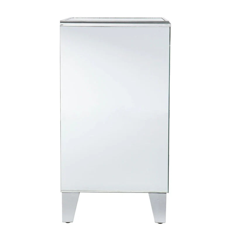 SEI Furniture Churchill Mid-Century Modern Mirrored Side Table with Storage Compartment 8