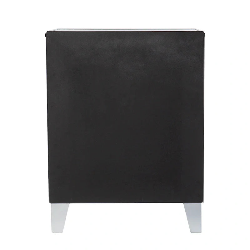 SEI Furniture Churchill Mid-Century Modern Mirrored Side Table with Storage Compartment 9