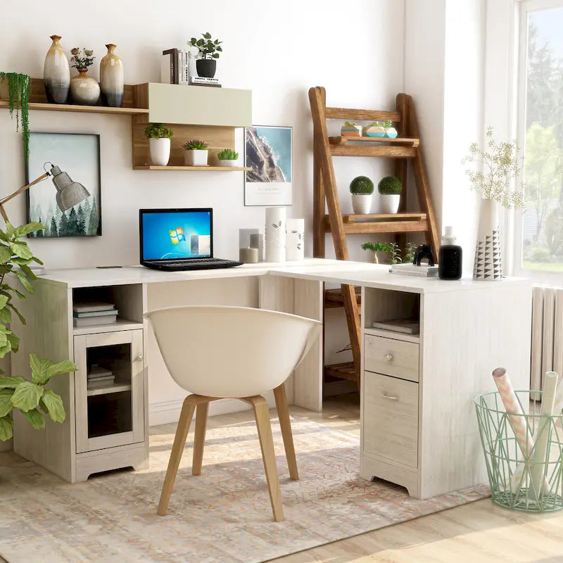 Furniture of America Barlon 59-Inch L-Shaped Computer Desk with USB Ports 14