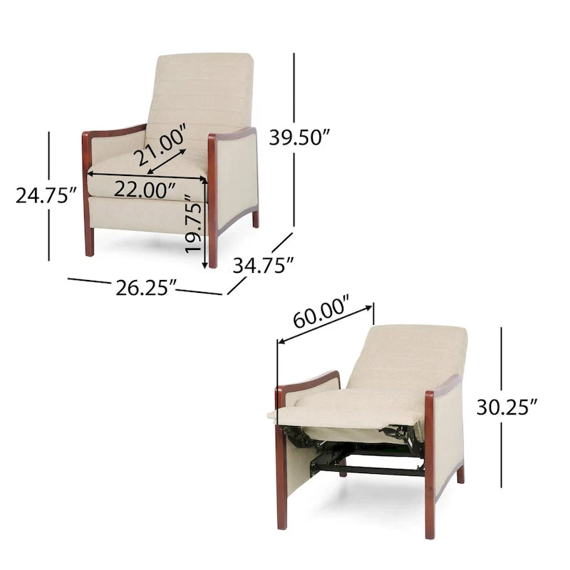 Anaura Channel-Stitched Pushback Recliner from Christopher Knight Home 5