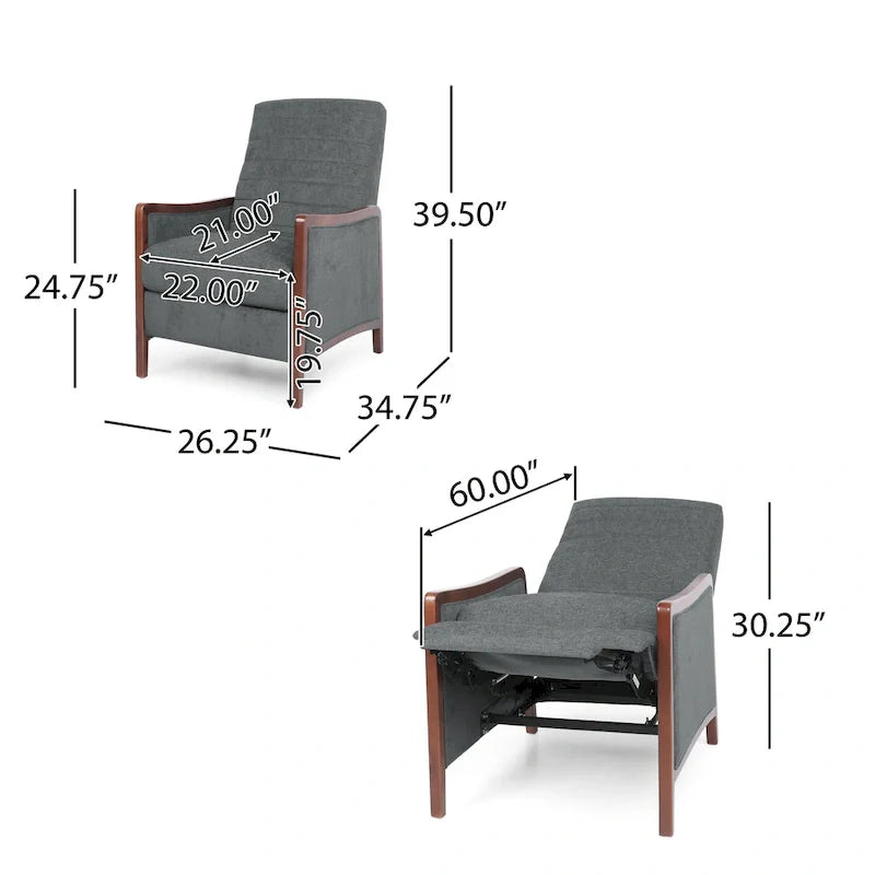 Anaura Channel-Stitched Pushback Recliner from Christopher Knight Home 14