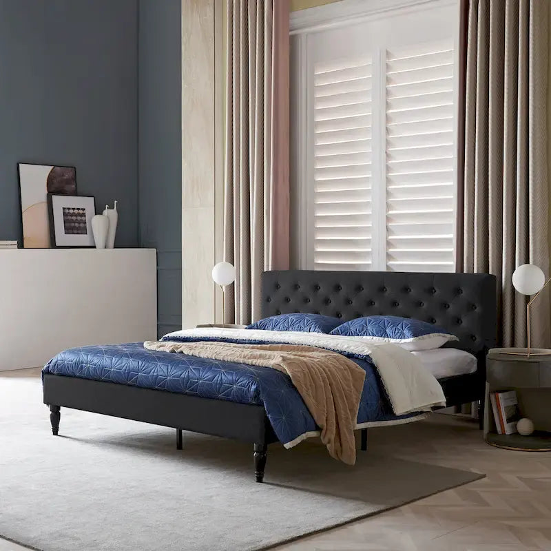 Christopher Knight Home Atterbury King Size Upholstered Bed Platform 1