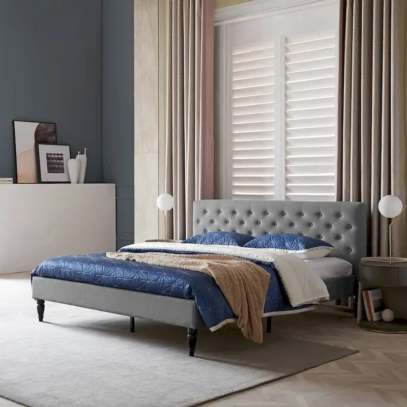 Christopher Knight Home Atterbury King Size Upholstered Bed Platform 8