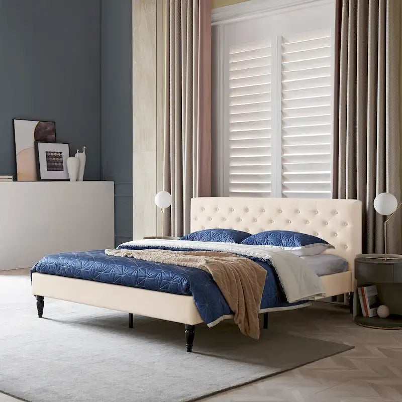 Christopher Knight Home Atterbury King Size Upholstered Bed Platform 15