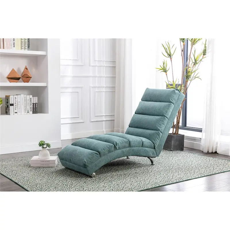 Linen Indoor Chaise Lounge Chair - Dimensions: 58.27" x 21.65" x 34.25" 13