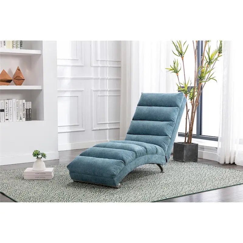 Linen Indoor Chaise Lounge Chair - Dimensions: 58.27" x 21.65" x 34.25" 16