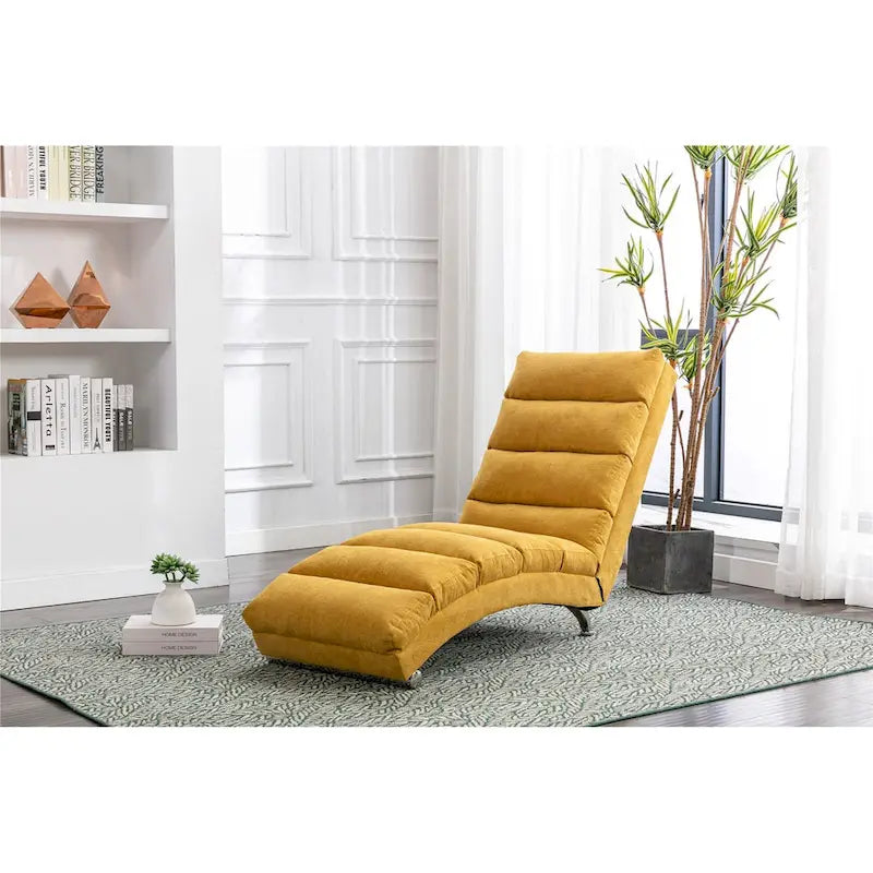 Linen Indoor Chaise Lounge Chair - Dimensions: 58.27" x 21.65" x 34.25" 3