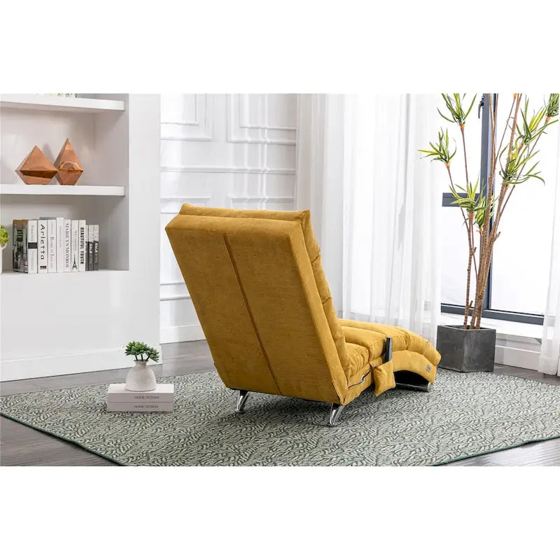 Linen Indoor Chaise Lounge Chair - Dimensions: 58.27" x 21.65" x 34.25" 4