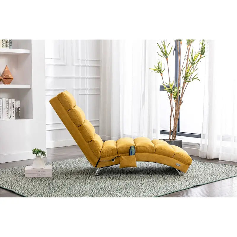 Linen Indoor Chaise Lounge Chair - Dimensions: 58.27" x 21.65" x 34.25" 6
