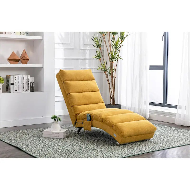 Linen Indoor Chaise Lounge Chair - Dimensions: 58.27" x 21.65" x 34.25" 8