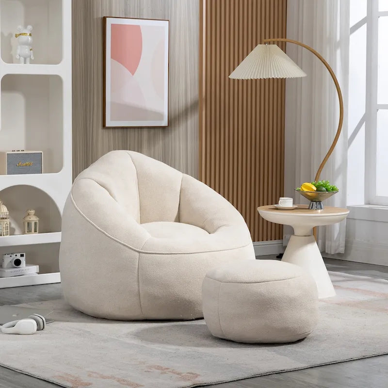 Bean Bag Lounge Chair with Matching Footrest 16