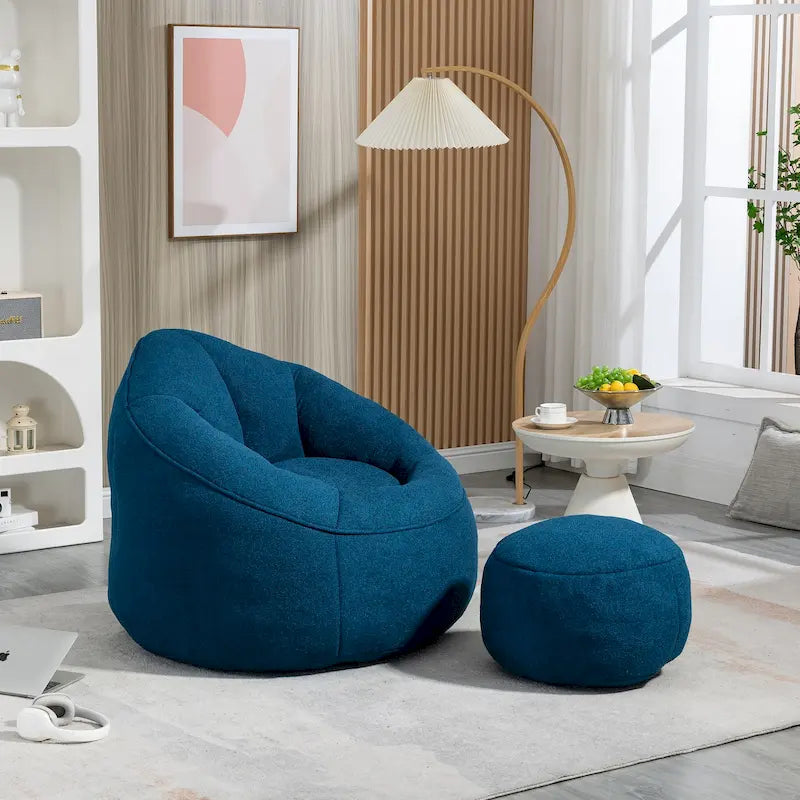 Bean Bag Lounge Chair with Matching Footrest 18