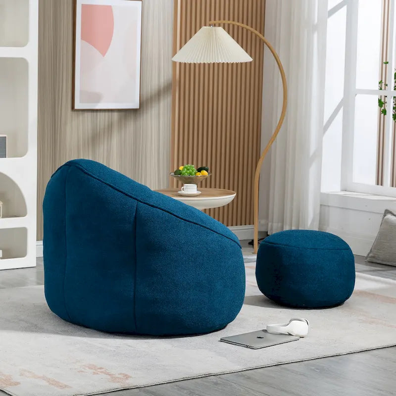 Bean Bag Lounge Chair with Matching Footrest 4