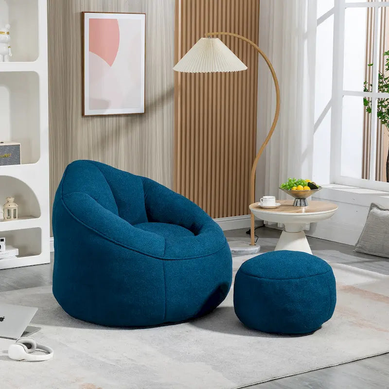 Bean Bag Lounge Chair with Matching Footrest 5