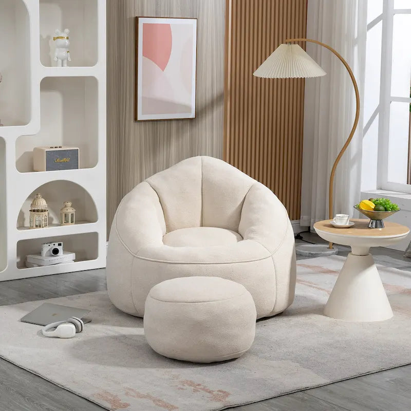 Bean Bag Lounge Chair with Matching Footrest 12