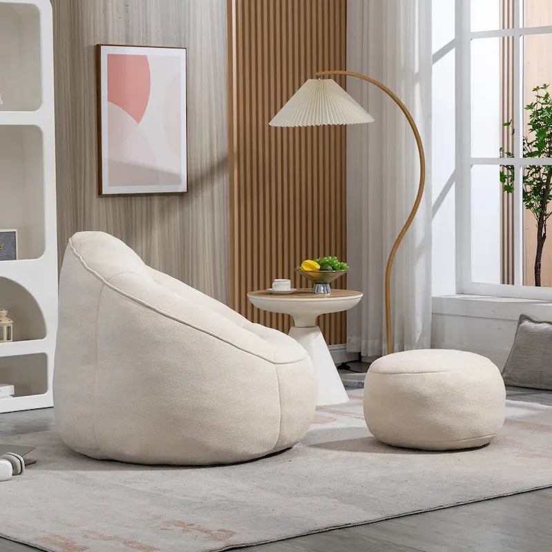 Bean Bag Lounge Chair with Matching Footrest 13