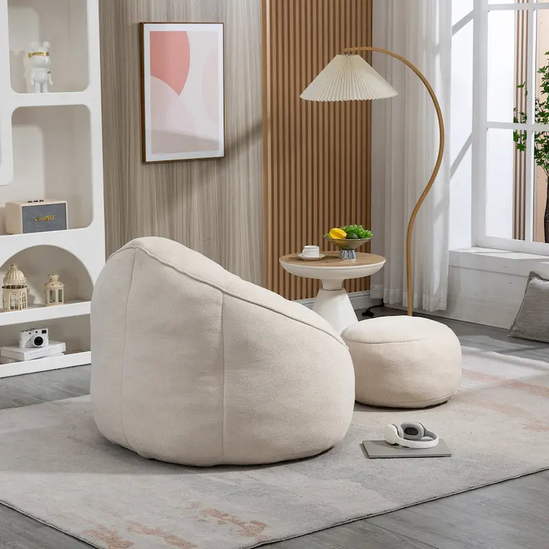 Bean Bag Lounge Chair with Matching Footrest 14