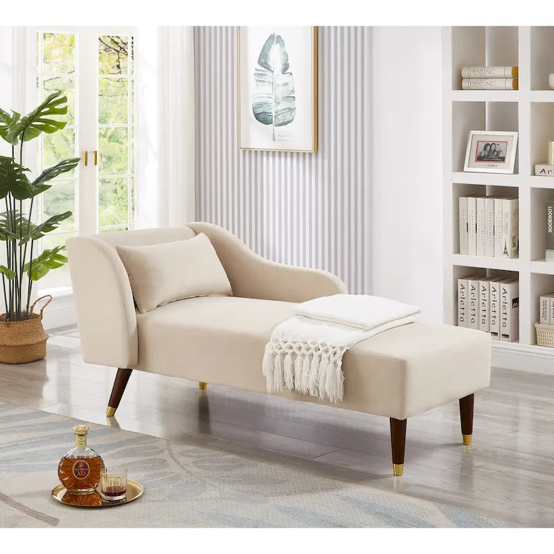 Contemporary Velvet Upholstered Chaise Lounge Chair - Dimensions: 29.5" x 55.9" x 28.7" 12