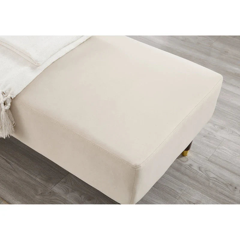 Contemporary Velvet Upholstered Chaise Lounge Chair - Dimensions: 29.5" x 55.9" x 28.7" 6