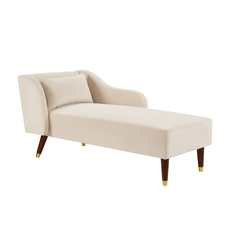 Contemporary Velvet Upholstered Chaise Lounge Chair - Dimensions: 29.5" x 55.9" x 28.7" 8