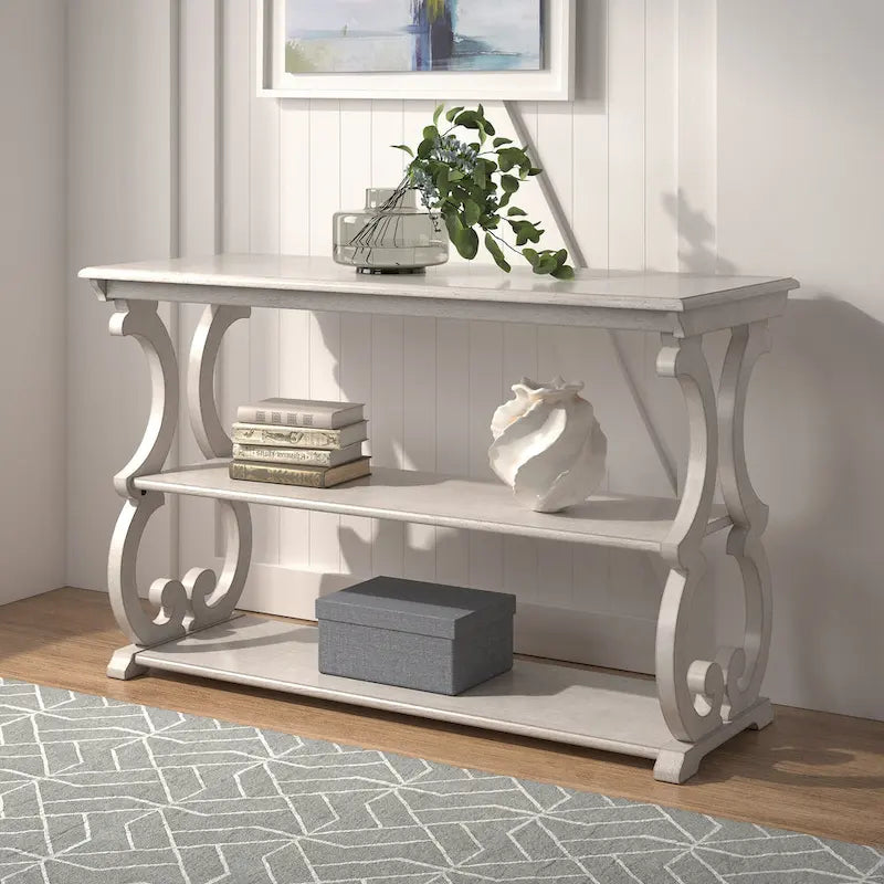 Eldoria Wooden Scroll Design Sofa Table 1