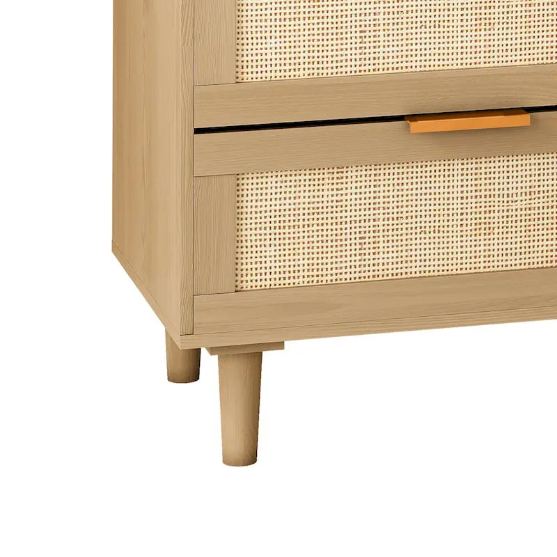 6-Drawer Rattan Wood Dresser 5