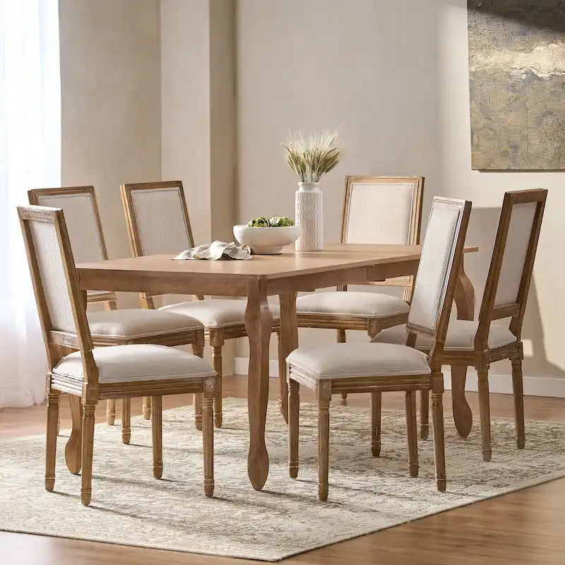 7-Piece French Country Dining Set with Butterfly Leaf Extension 37