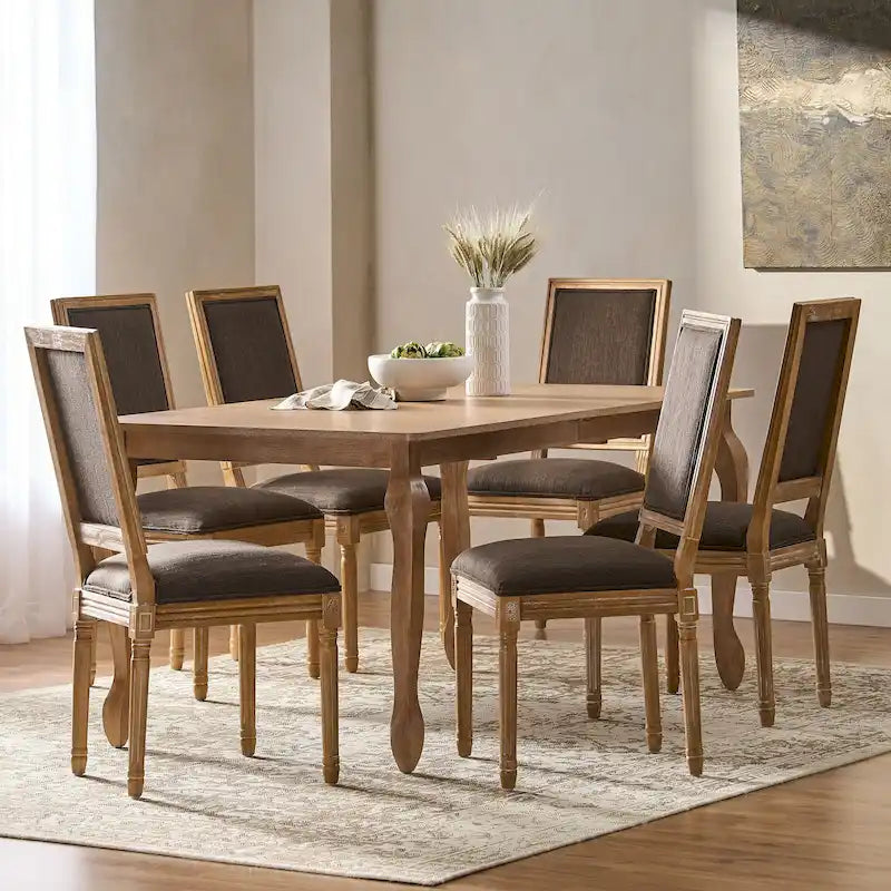 Christopher Knight Home Regan Upholstered 7-Piece Expandable Dining Set 38