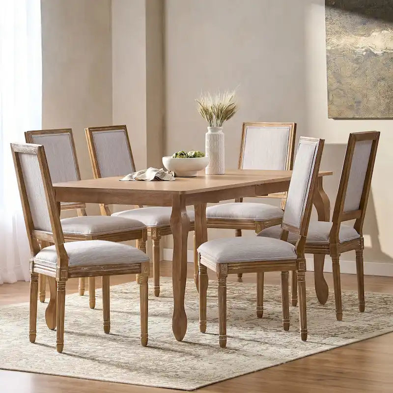 7-Piece French Country Dining Set with Butterfly Leaf Extension 39