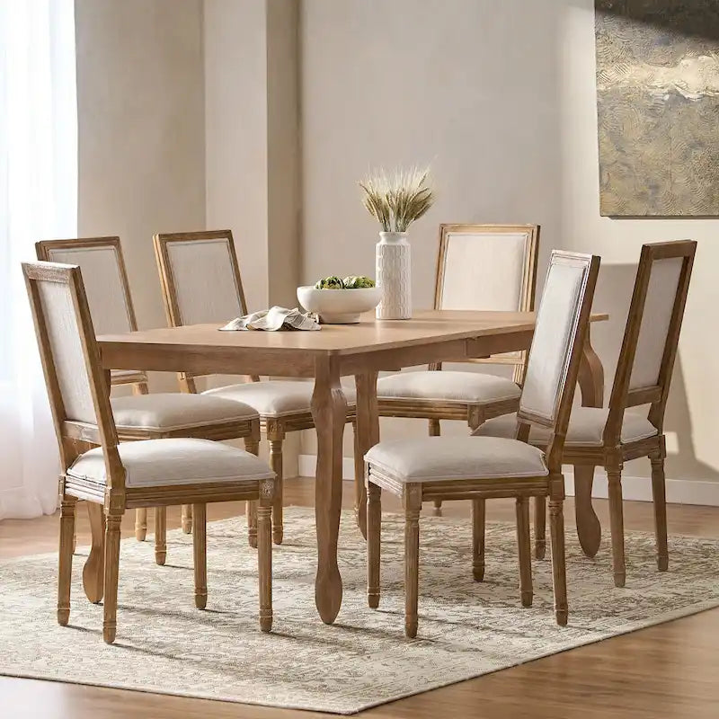7-Piece French Country Dining Set with Butterfly Leaf Extension 3