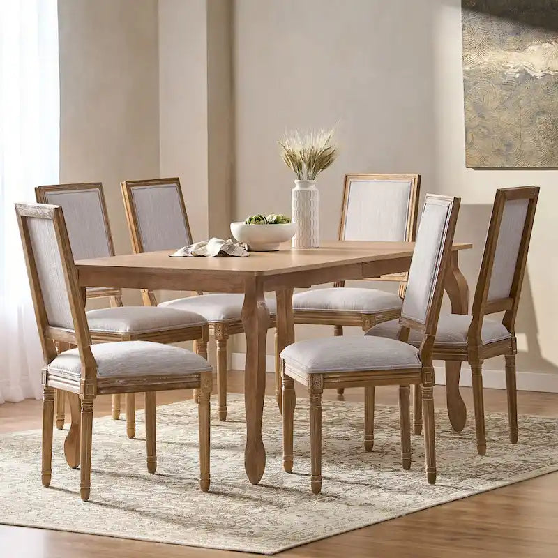 7-Piece French Country Dining Set with Butterfly Leaf Extension 5