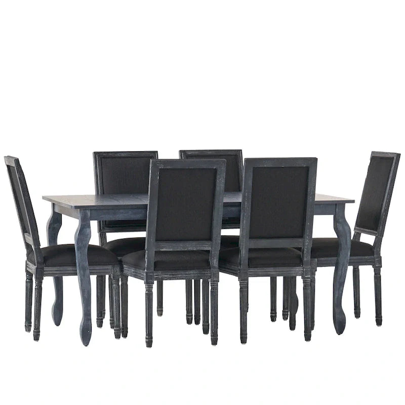 7-Piece French Country Dining Set with Butterfly Leaf Extension 25