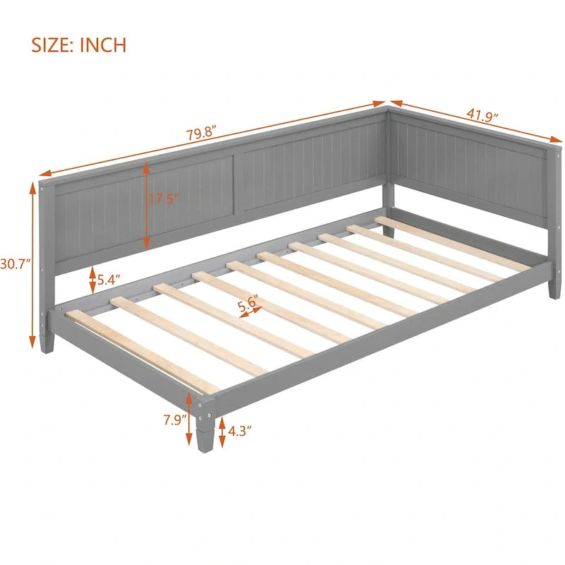 Gray Wooden Twin Daybed 1