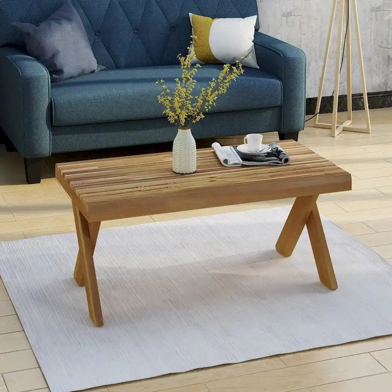 Christopher Knight Home Esmeralda Acacia Wood Farmhouse Coffee Table 1