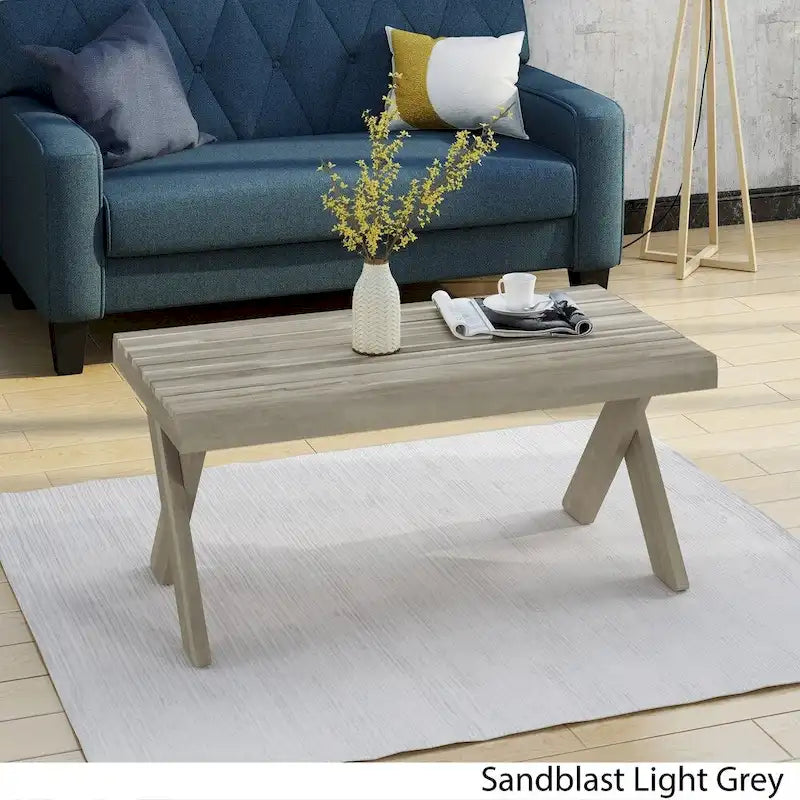 Christopher Knight Home Esmeralda Acacia Wood Farmhouse Coffee Table 6