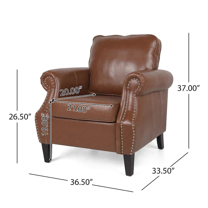 Christopher Knight Home Dowd Faux Leather 3-Piece Club Chair and Sofa Set 7