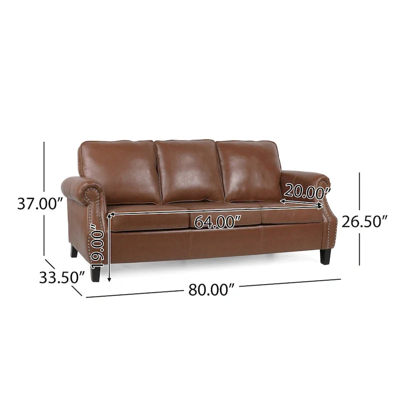 Christopher Knight Home Dowd Faux Leather 3-Piece Club Chair and Sofa Set 8