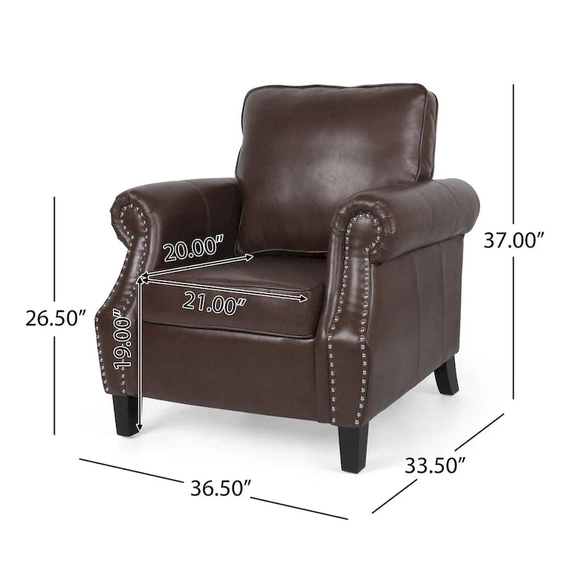 Christopher Knight Home Dowd Faux Leather 3-Piece Club Chair and Sofa Set 17