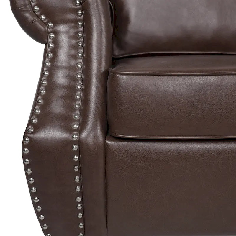 Christopher Knight Home Dowd Faux Leather 3-Piece Club Chair and Sofa Set 25
