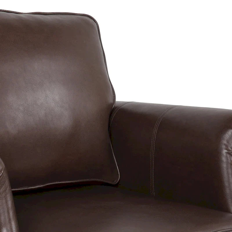 Christopher Knight Home Dowd Faux Leather 3-Piece Club Chair and Sofa Set 26